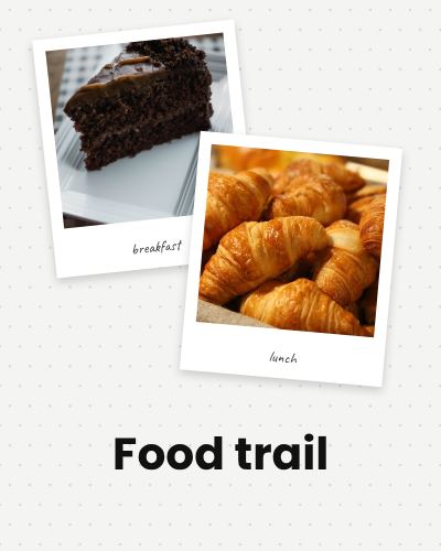 Monochrome Food trail 2 Polaroid Album Page template