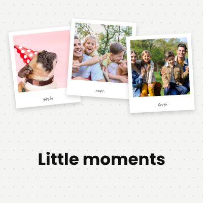 Monochrome Little moments 3 Polaroid Album Page template