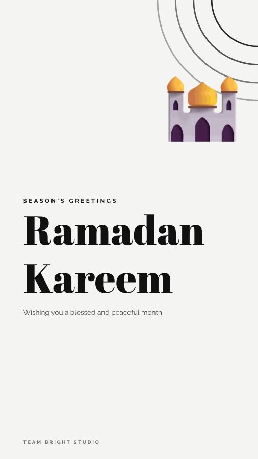 Monochrome Ramadan Wishes Story — editable festivals template