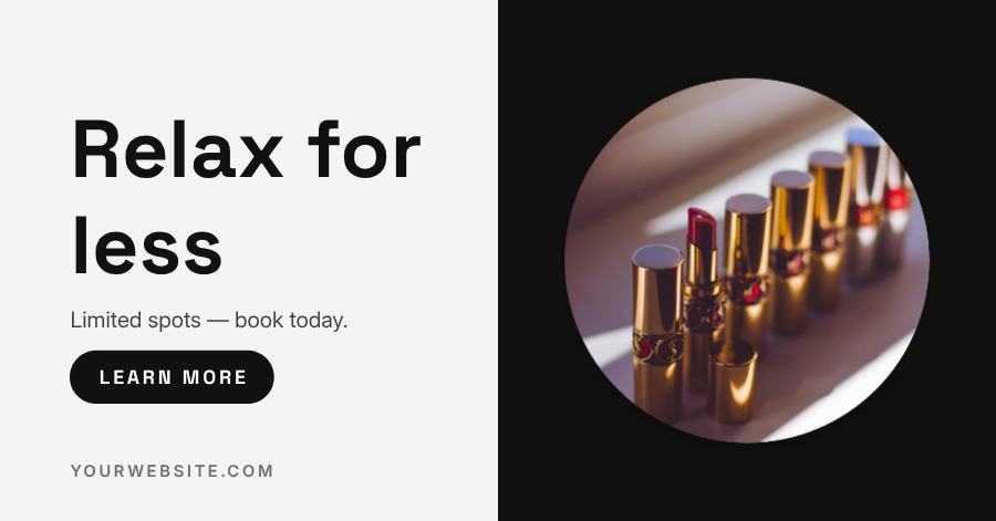 Monochrome Spa Day Facebook Post — editable social media template