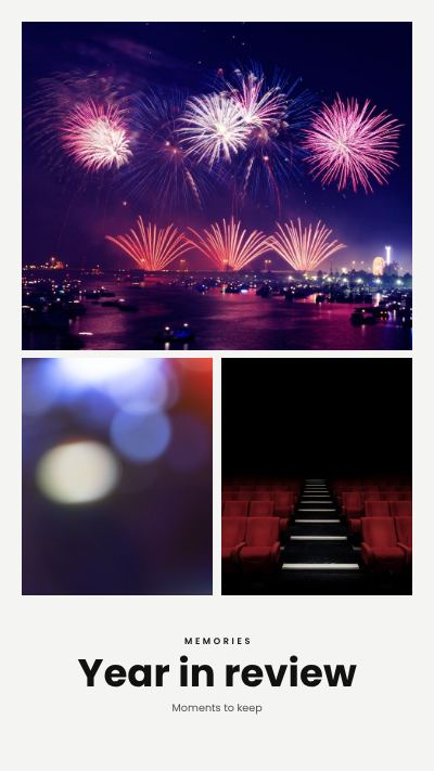 Monochrome Year in review 3 Photo Collage template