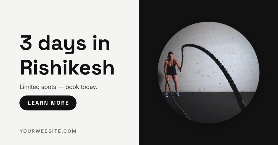Monochrome Yoga Retreat Facebook Post — editable social media template
