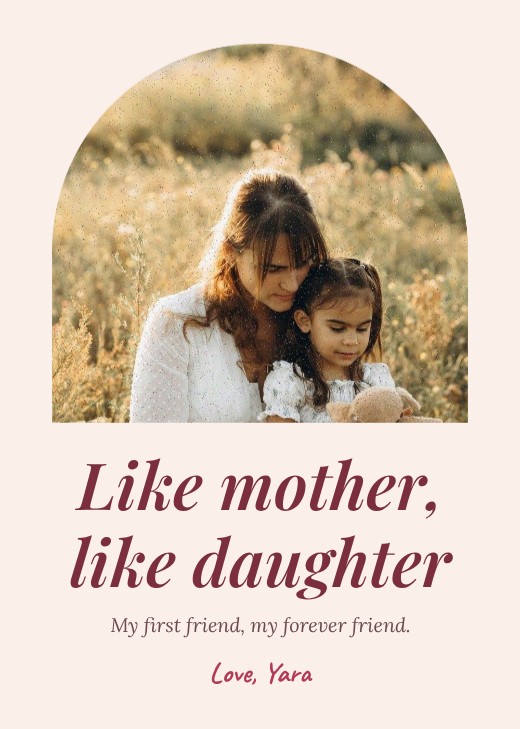 Mother and Daughter Card — free Mother’s Day design template