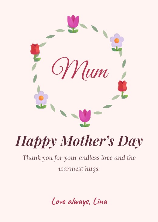 Mother’s Day Floral Card — free Mother’s Day design template