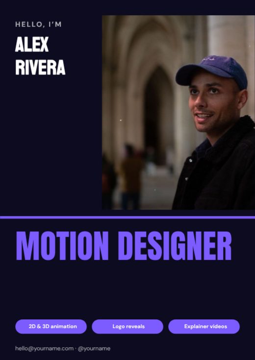 Motion Designer Personal Brand Poster template