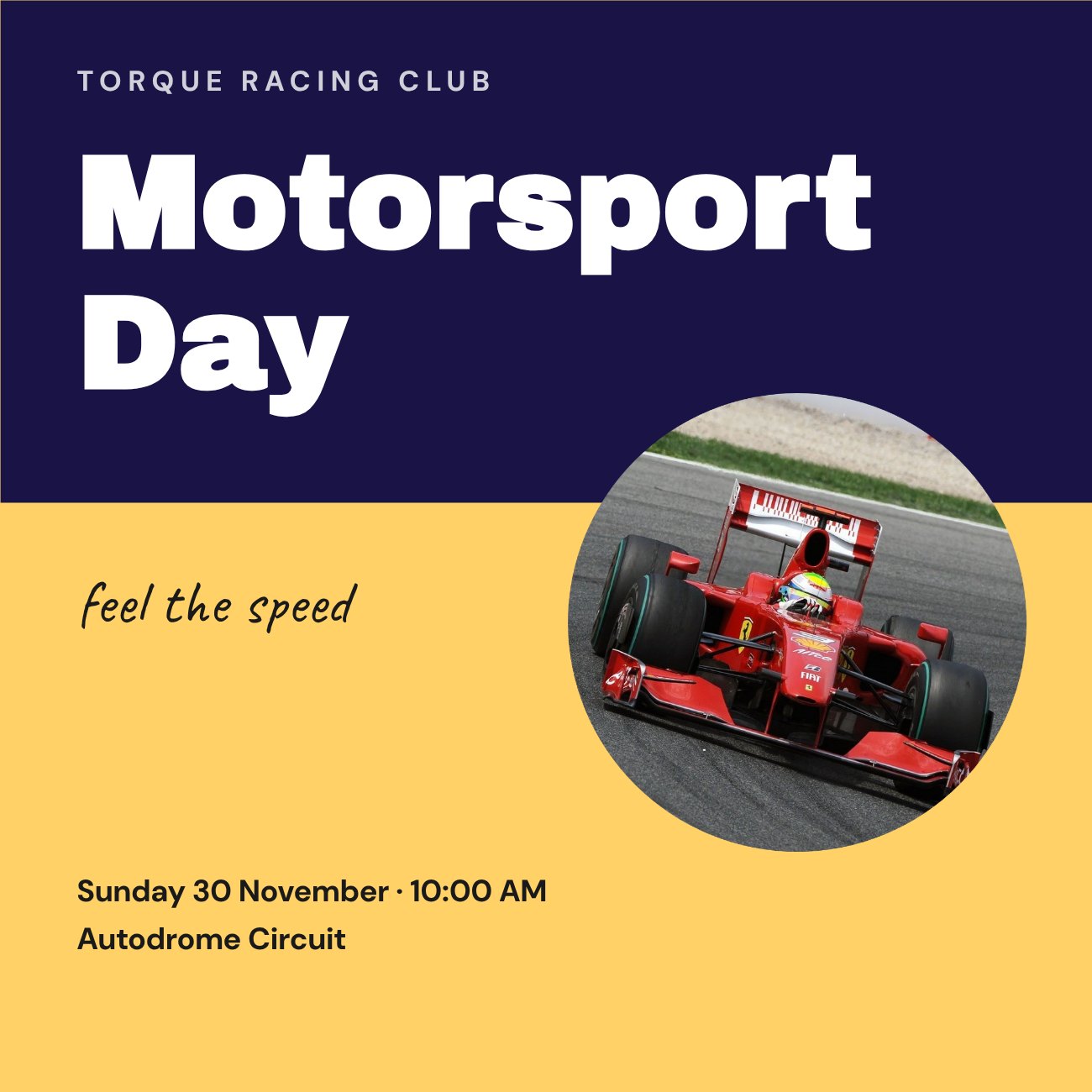 Motorsport Day Sports Post — editable events template
