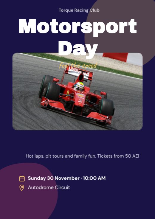 Motorsport Day Sports Poster template