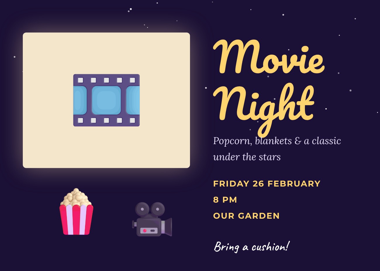 Movie Night Invitation — editable events template