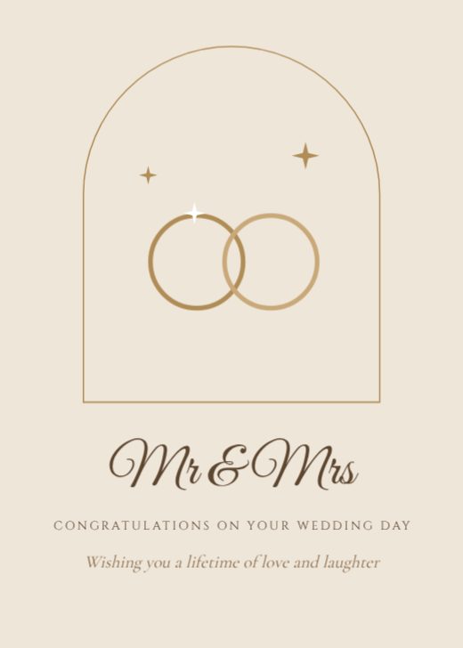 Mr & Mrs Wedding Congratulations Card — free wedding invitation template