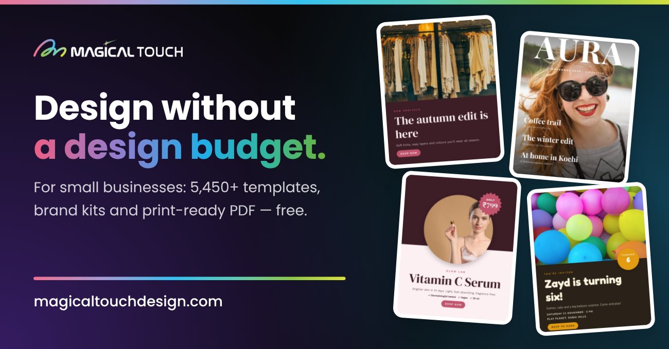 Design without a design budget — free templates for small business