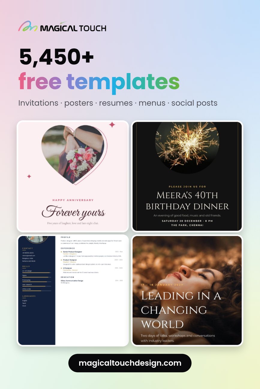 5,450+ free templates: invitations, posters, resumes, menus