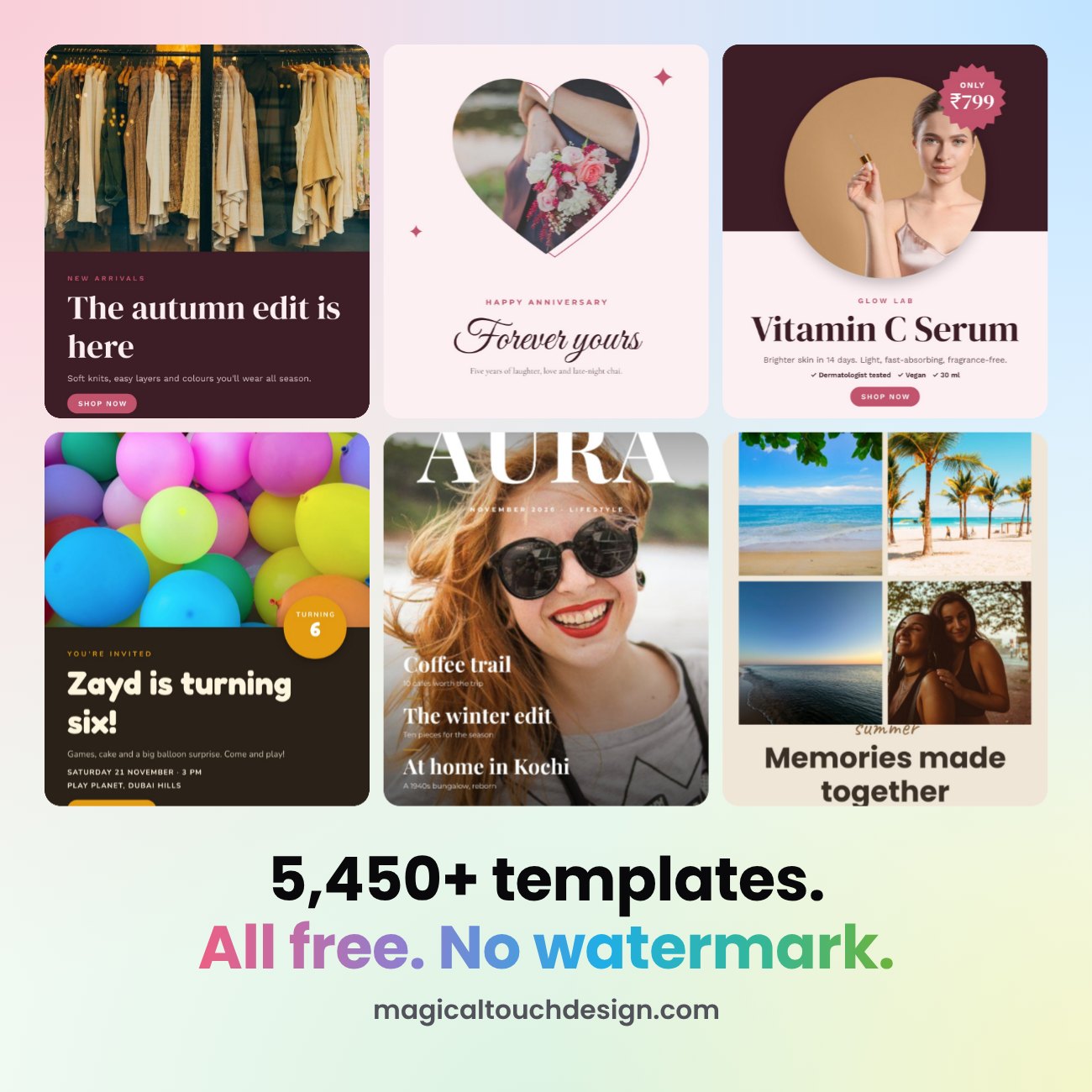 5,450+ free design templates — Magical Touch Design
