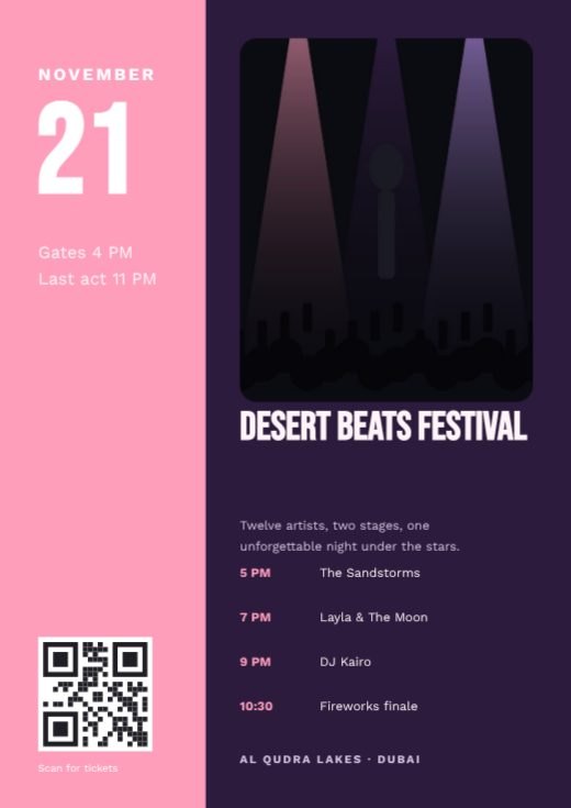 Music Festival Date Flyer template