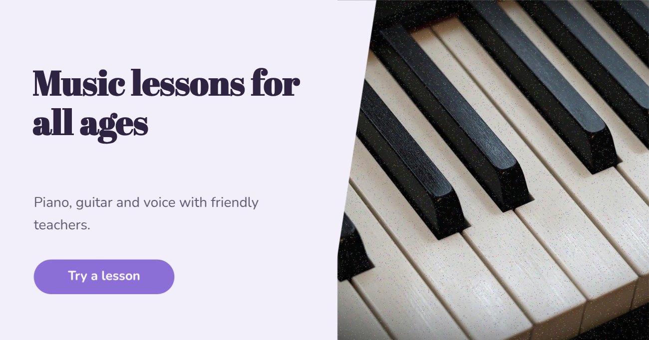 Music school Facebook Banner — editable social media template