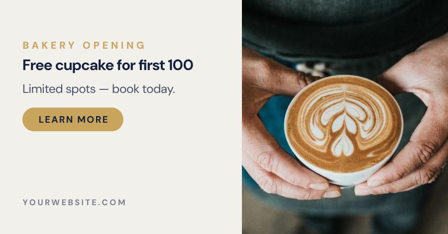 Navy Bakery Opening Facebook Post — editable social media template