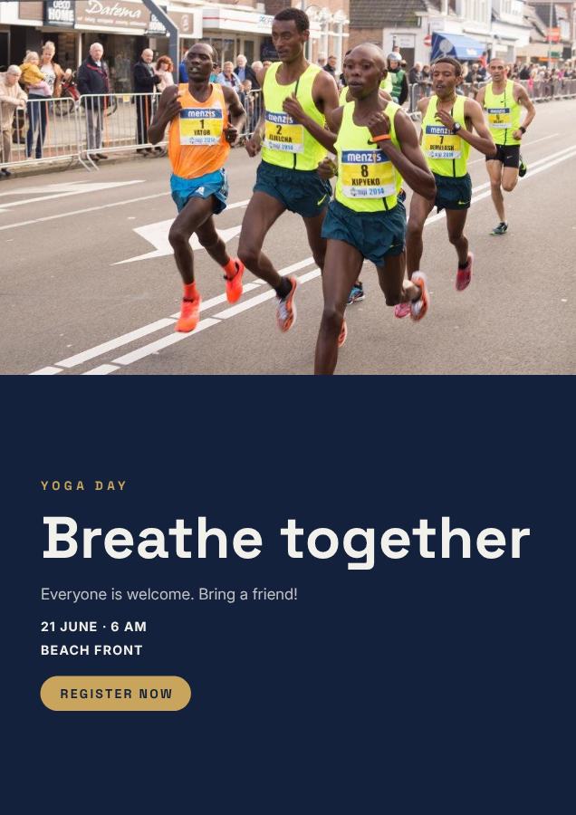 Navy Breathe together Poster — editable marketing template