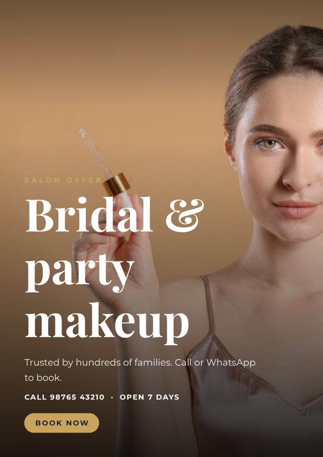 Navy Bridal & party makeup Salon offer Flyer Offer — editable business template