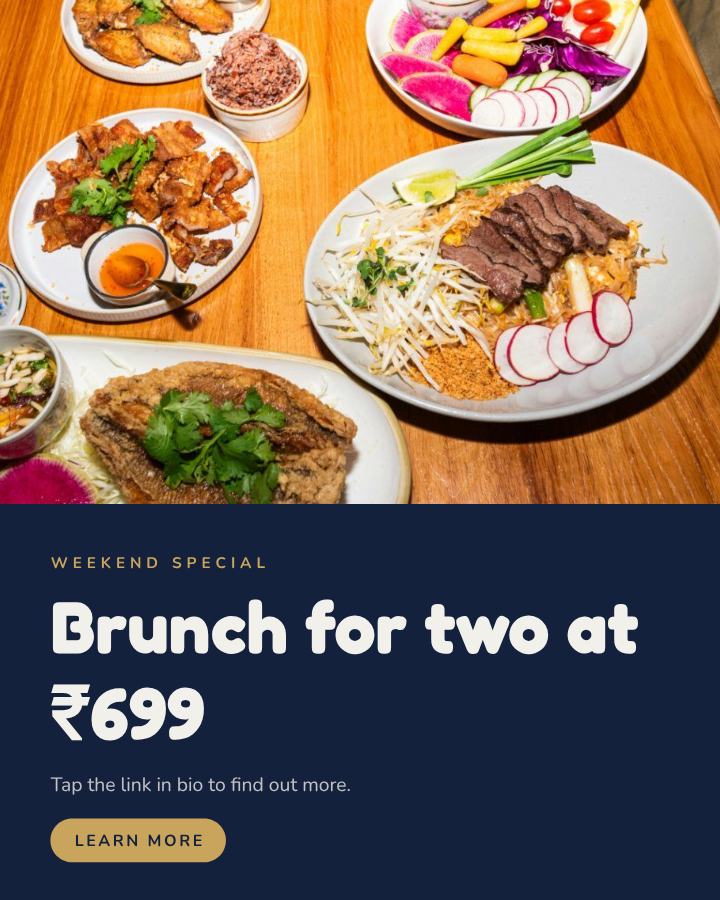 Navy Brunch for two at ₹699 Announcement Post — editable social media template