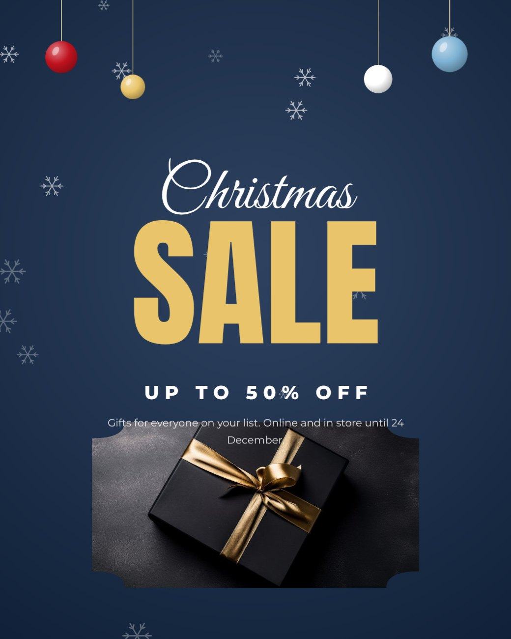Navy Christmas Sale Post — editable festivals template