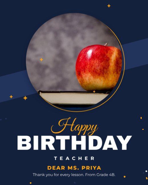 Navy Circle Birthday Post — free Instagram story template