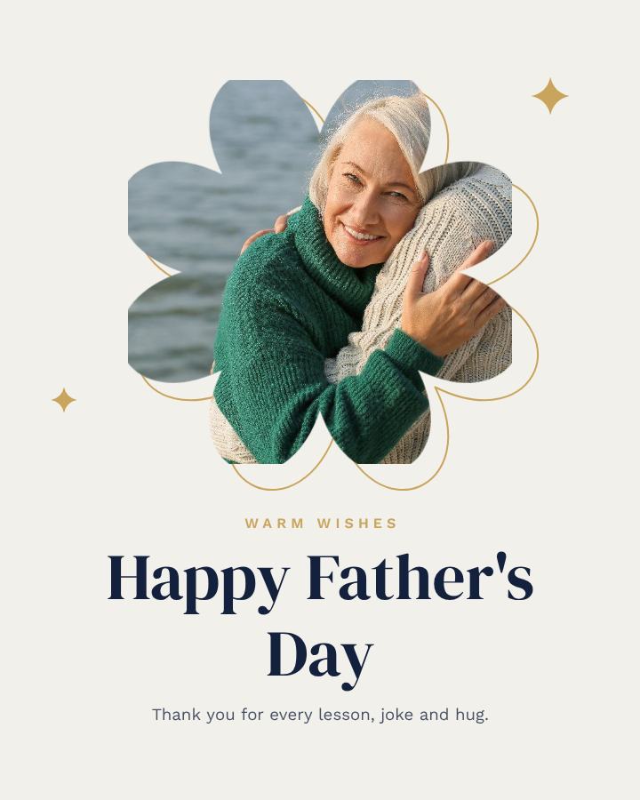 Navy Father's Day Greeting Post — editable festivals template