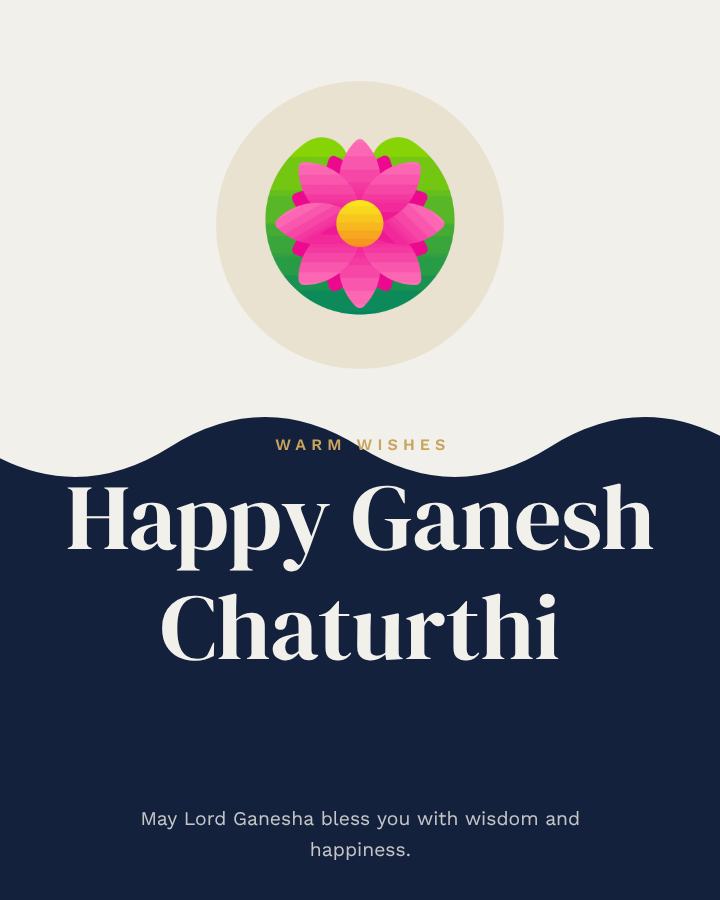 Navy Ganesh Chaturthi Greeting Post — editable festivals template
