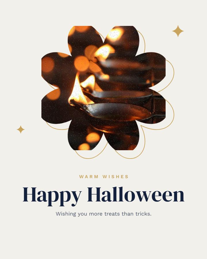 Navy Halloween Greeting Post — editable festivals template