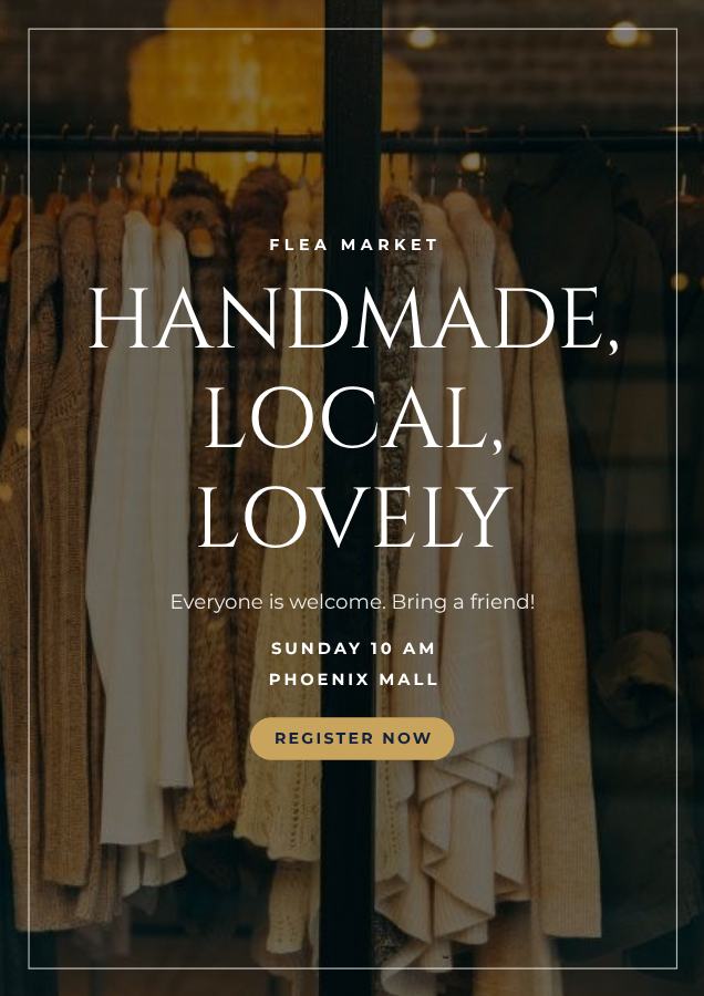 Navy Handmade, local, lovely Poster — editable marketing template
