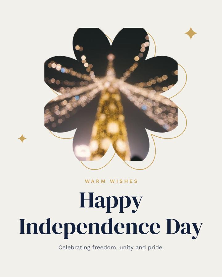 Navy Independence Day Greeting Post — editable festivals template