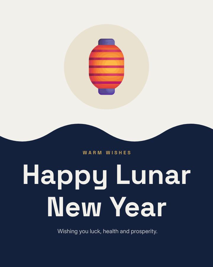 Navy Lunar New Year Greeting Post — editable festivals template
