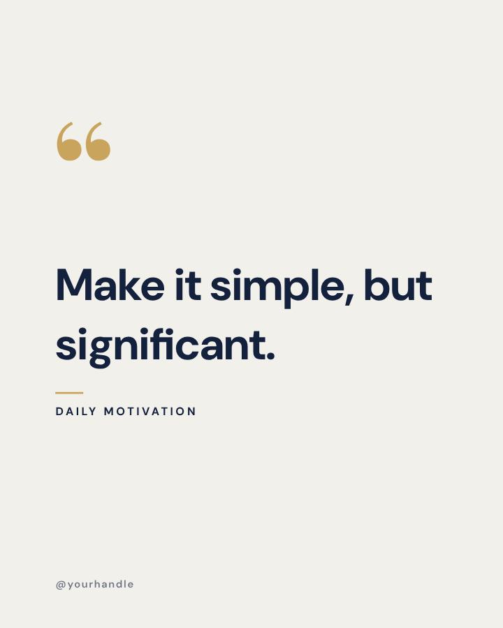 Navy Make it simple, Quote Post — editable social media template