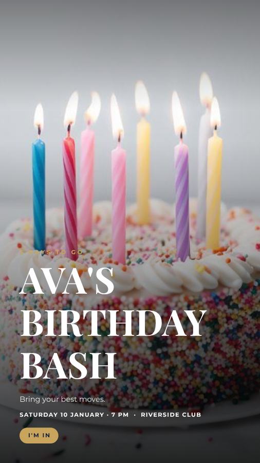 Navy Photo Ava Birthday Bash Story — editable birthday template