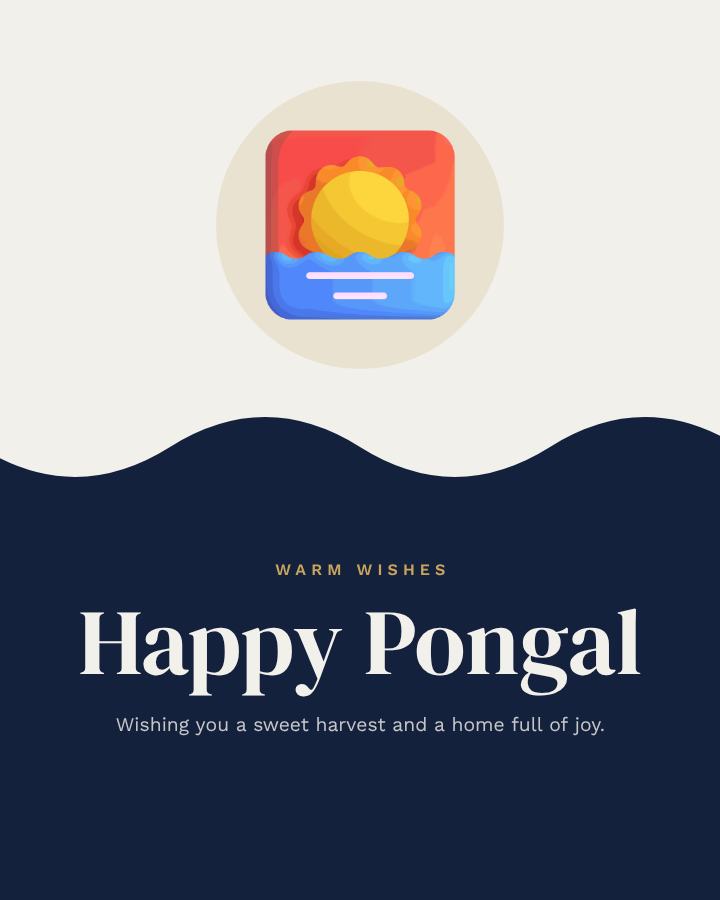 Navy Pongal Greeting Post — editable festivals template