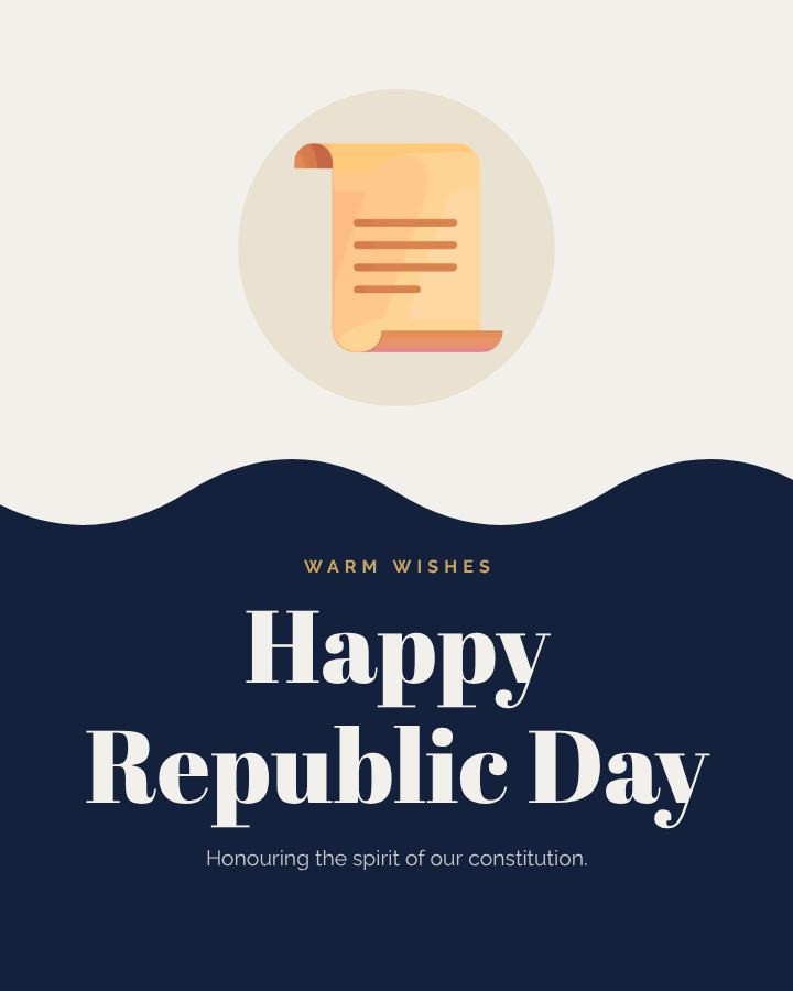 Navy Republic Day Greeting Post — editable festivals template
