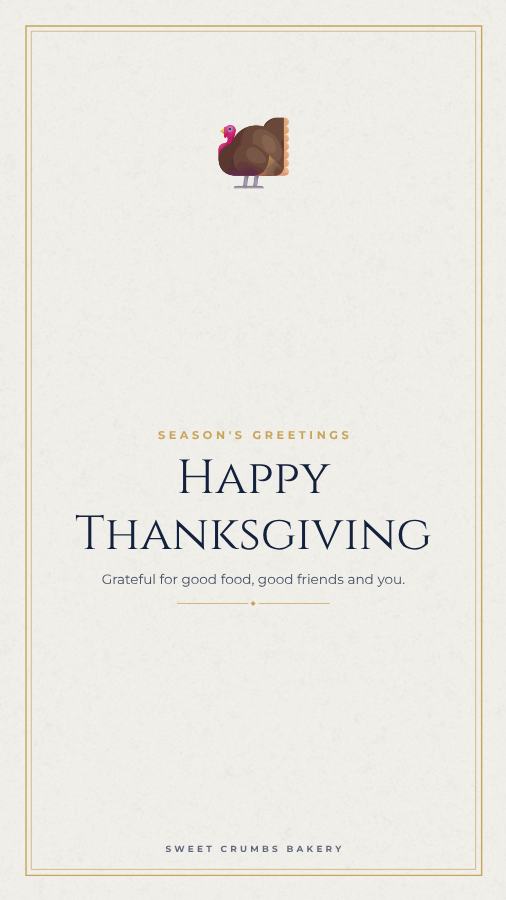Navy Thanksgiving Wishes Story — editable festivals template