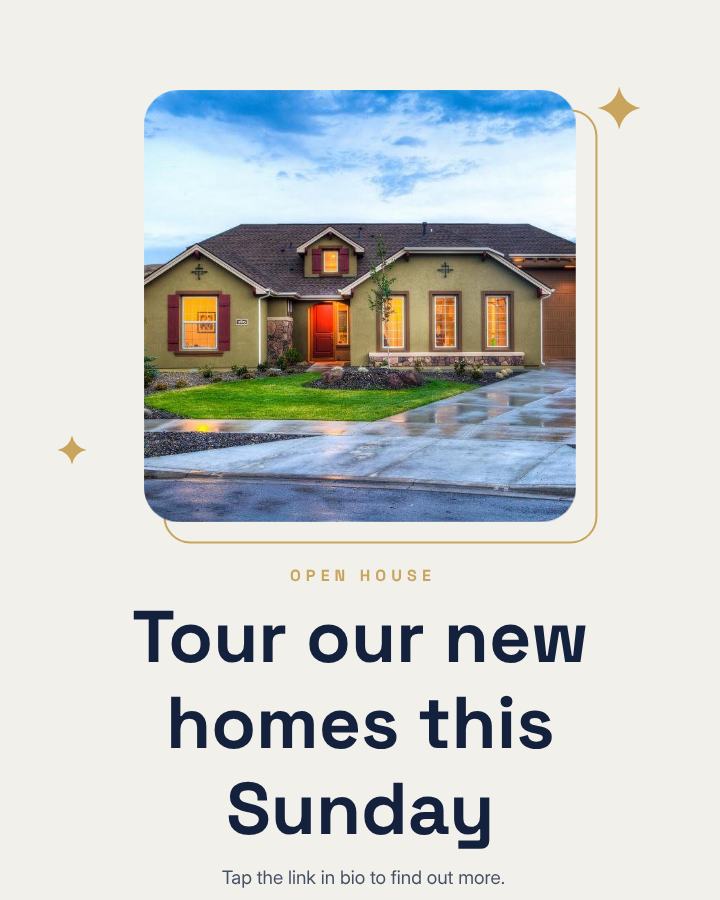 Navy Tour our new homes this Sunday Announcement Post — editable social media template