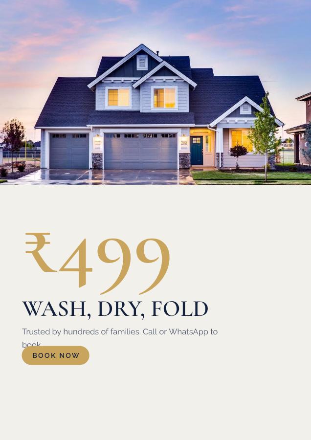 Navy Wash, dry, fold Laundry Flyer Offer — editable business template