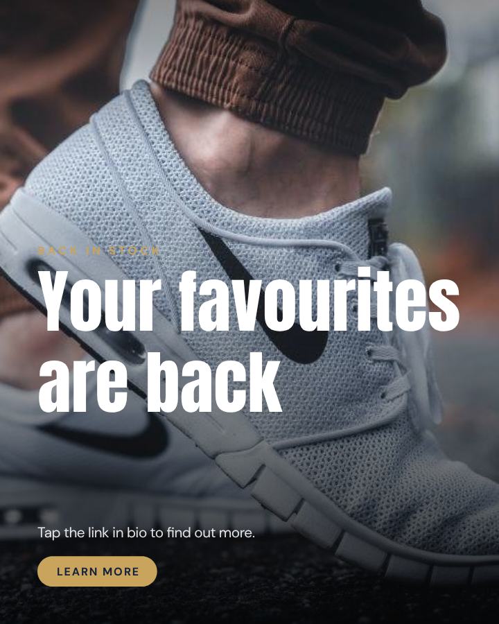 Navy Your favourites are back Announcement Post — editable social media template