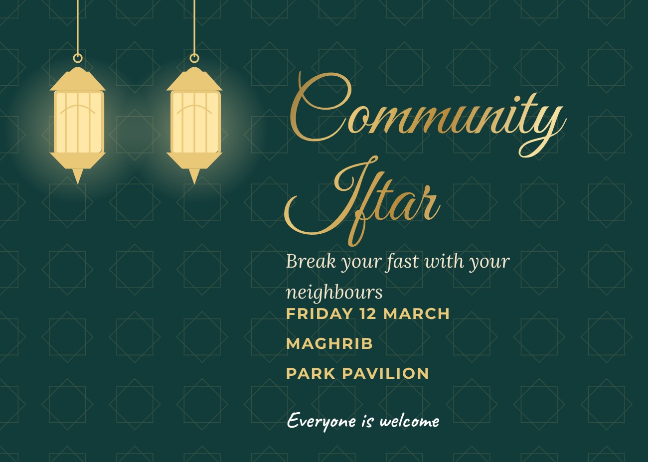 Neighbourhood Iftar Invitation — editable events template