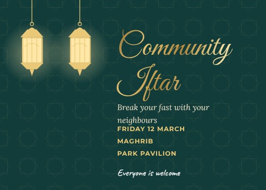 Neighbourhood Iftar Invitation — free Eid & Ramadan design template