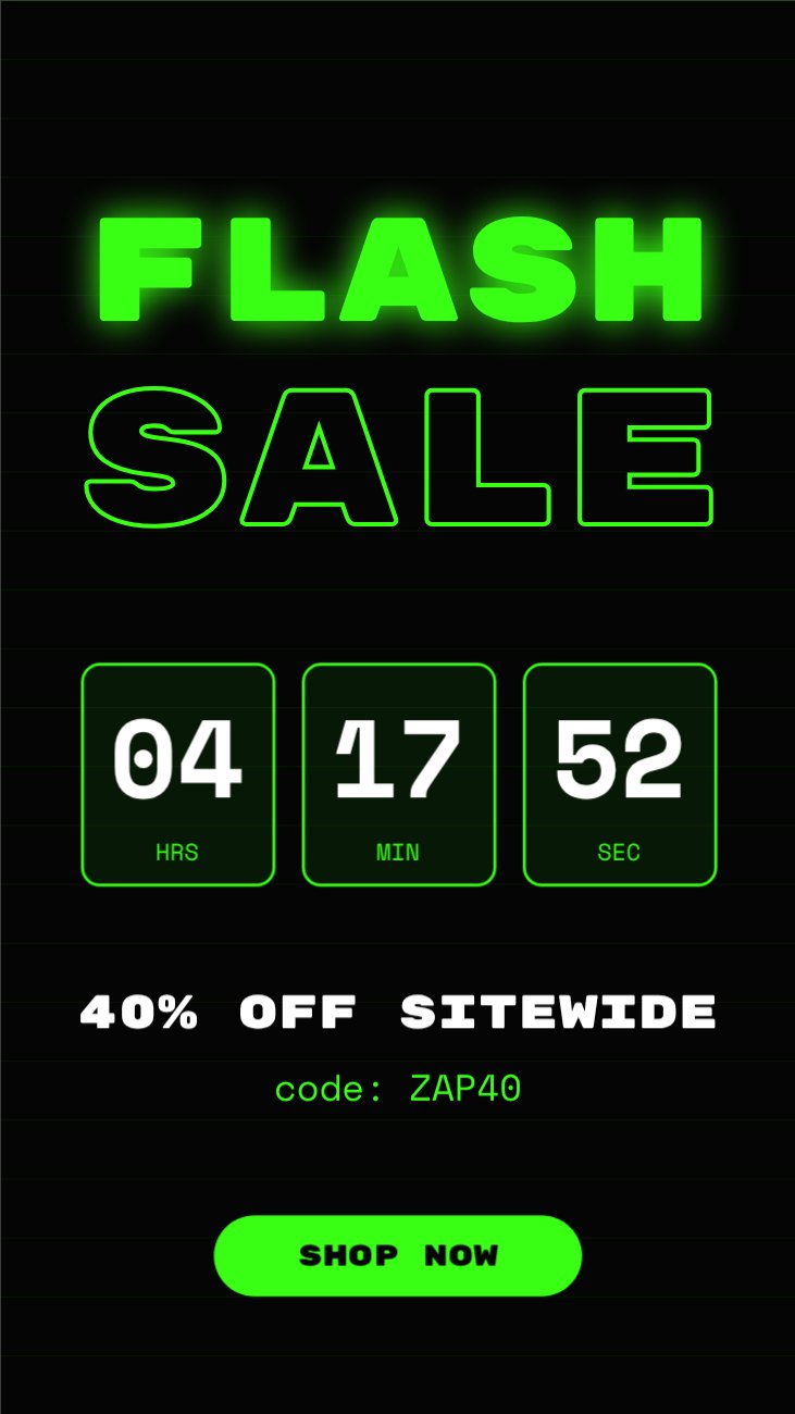 Neon Flash Sale Story — editable social media template