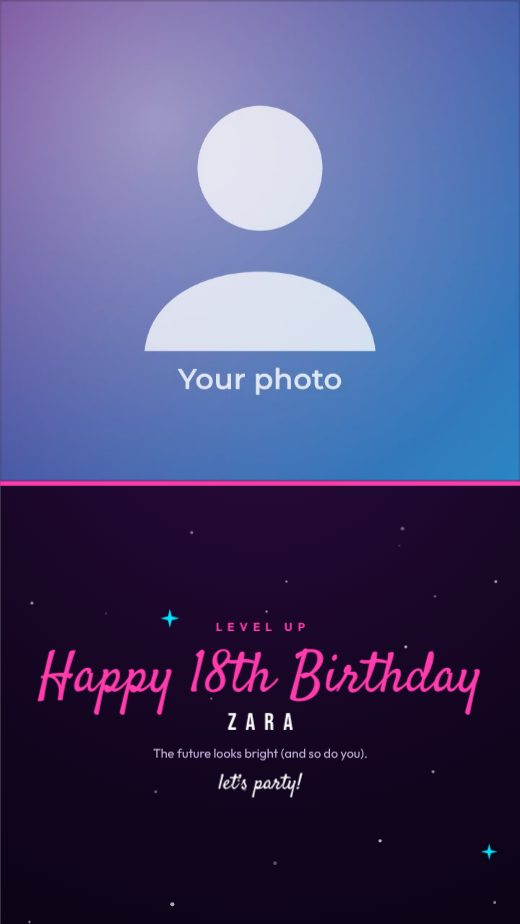 Neon Party Half & Half Story template