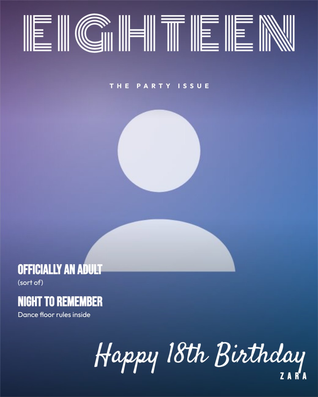 Neon Party Magazine Cover Post — editable birthday template