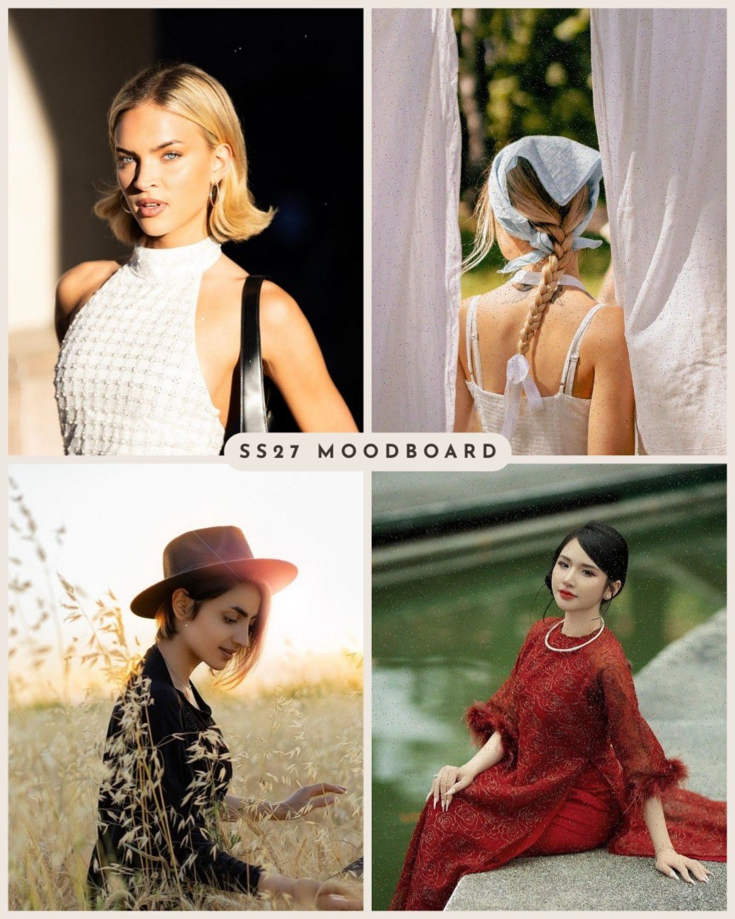 Neutral Fashion Moodboard Grid — editable social media template