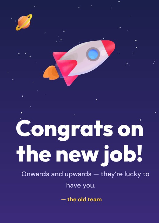 New Job Rocket Card — free hiring poster template