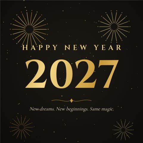 New Year 2027 Gold Post template