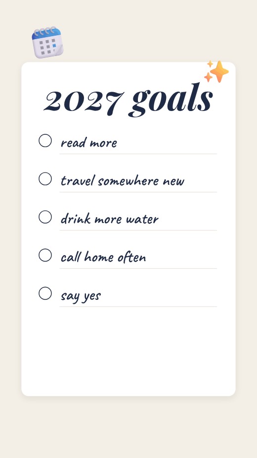 New Year Resolutions Story — free New Year design template
