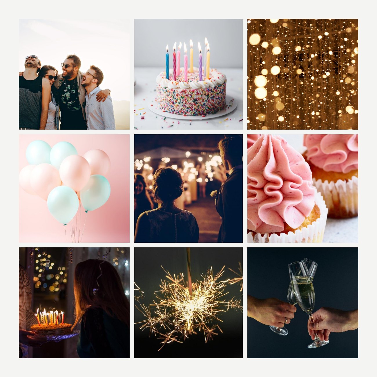 Nine Photo Grid Collage — editable photo collage template