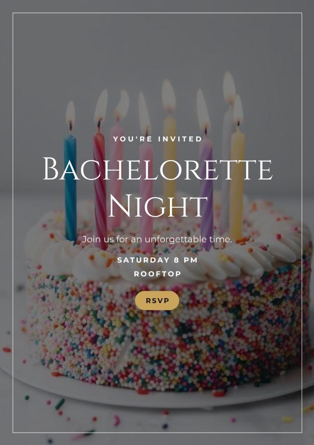 Noir Bachelorette Night Flyer — editable events template