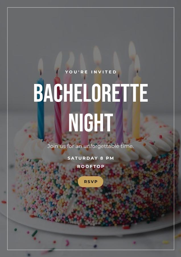 Noir Bachelorette Night Poster — editable events template